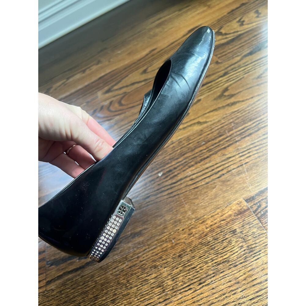 Tory Burch Is Women’s Black Patent Leather Flats Rhinestone Low Heel size 8.5 - Picture 7 of 8